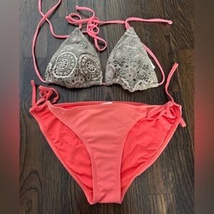 Xhilaration Coral and Lace Bikini